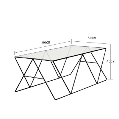 Луи моды простой небольшой квартиры гостиной скандинавском стиле Железный стеклянный чайный столик прямоугольник - Цвет: G1