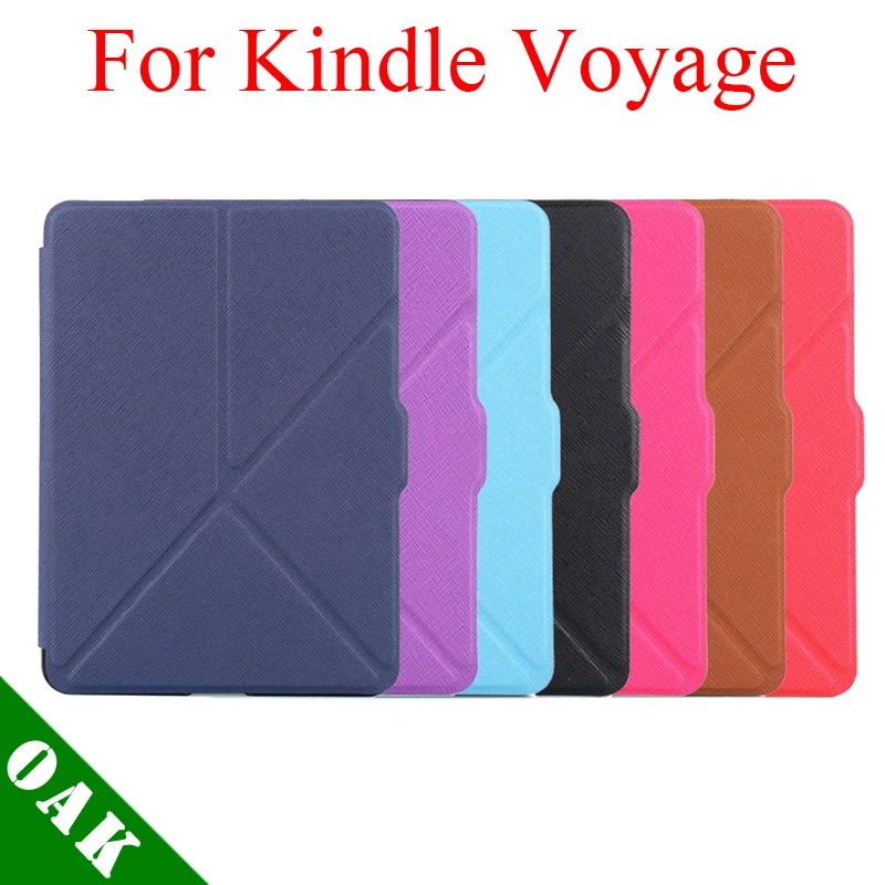 [Free Shipping] Ultra Slim Transformer Style Heat Press PU Leather Protective Case for Amazon Kindle Voyage High Quality | Компьютеры и