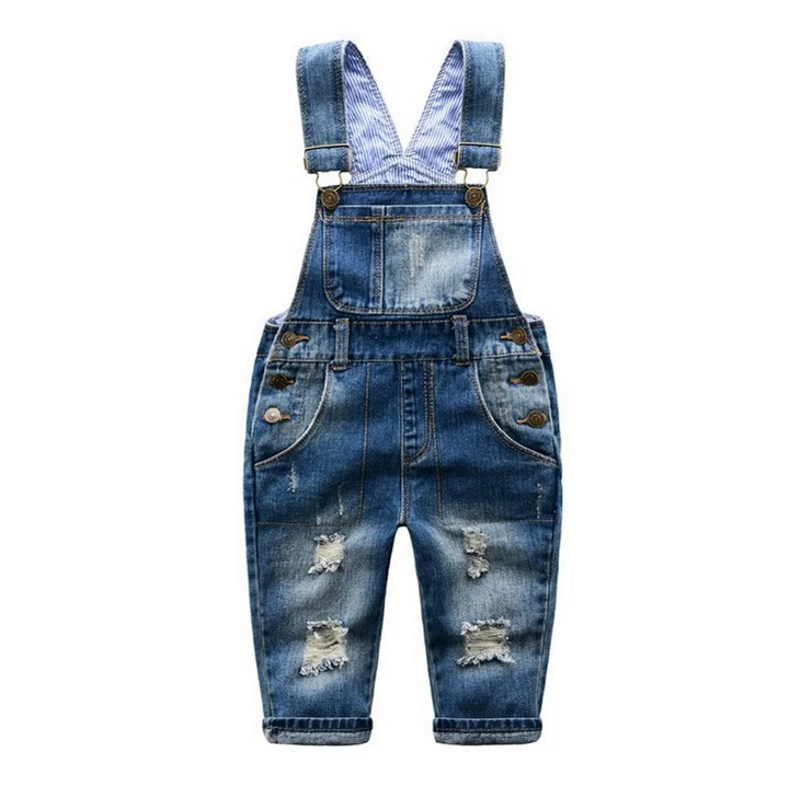 2 7 T Brand Kids Jeans Baby Boys Girls Denim Overalls Child Suspender