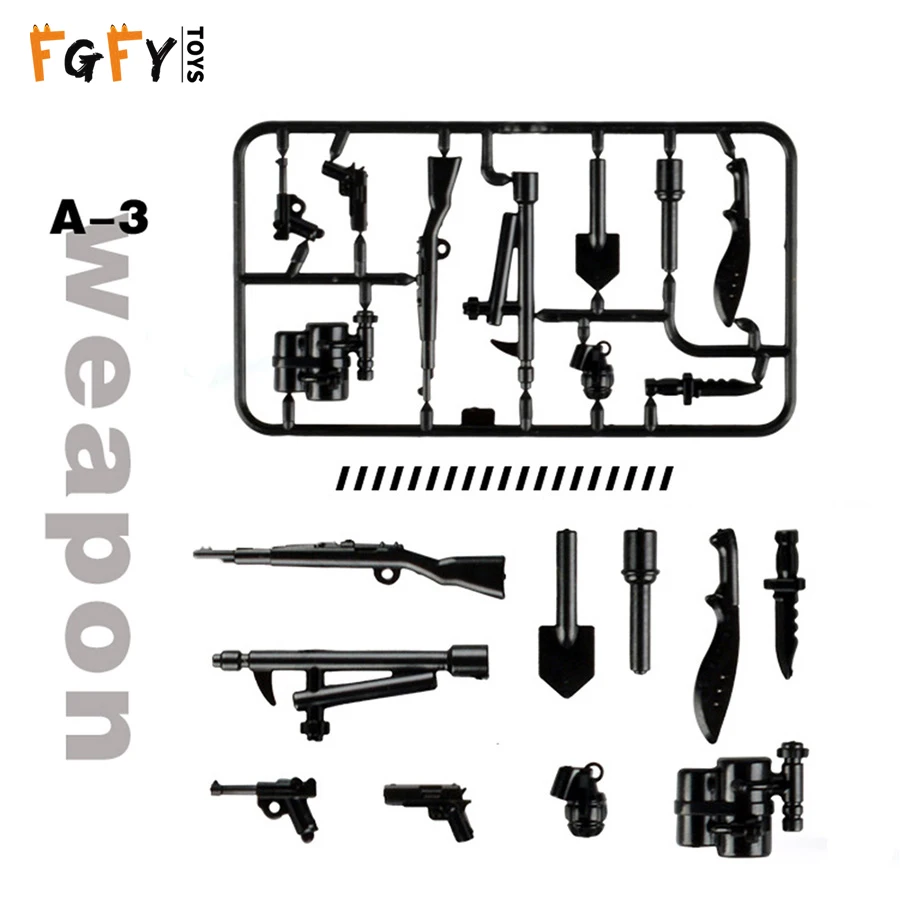 50-100Pcs Gun Weapons Arms Military Series Police Army Soldiers Building Blocks Compatible LegoING Weapon Pack Toy Figures Knife