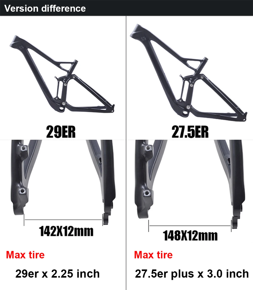 Полностью подвесная Рама в стиле застежки, 27,5 er plus и 29er, карбоновая рама для велосипеда XC 29er с внутренними кабелями