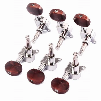 

Totally enclosed type 6PCS Agate handle Electric Guitar String Tuning Pegs Keys Tuners 3L3R Chrome -Small Button