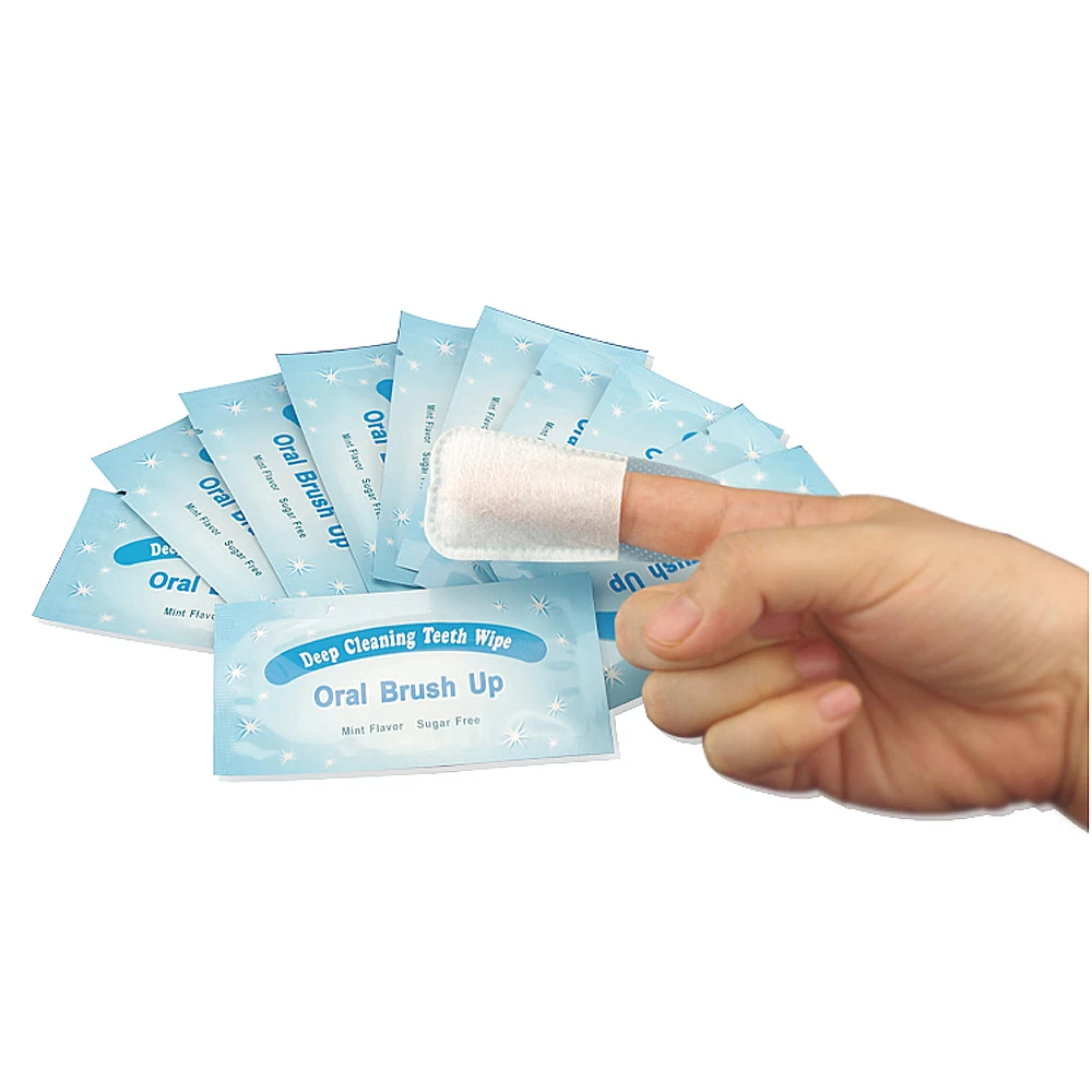 200PCS/Pack Oral Brush Up Teeth Wipe Finger Teeth Wipes