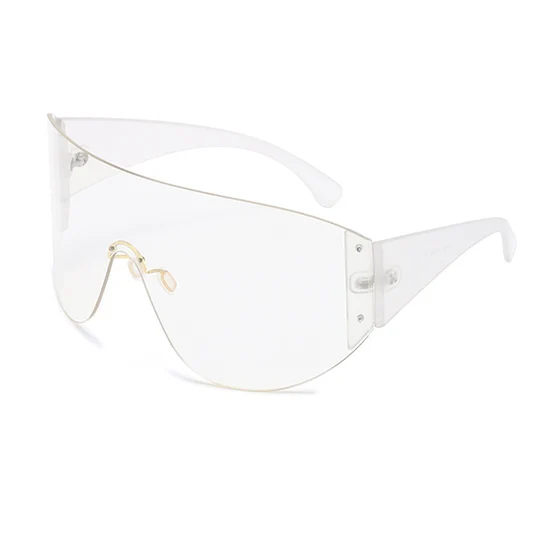 Шауна негабаритный чехол цельные очки солнцезащитные очки для женщин Уникальные ветрозащитные Оттенки для мужчин - Цвет линз: Clear