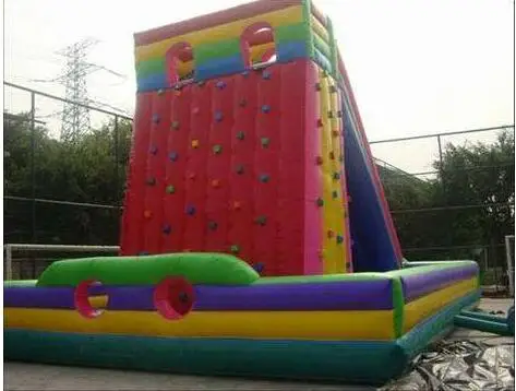 

Popular Design rainbow inflatable climbing wall for kids