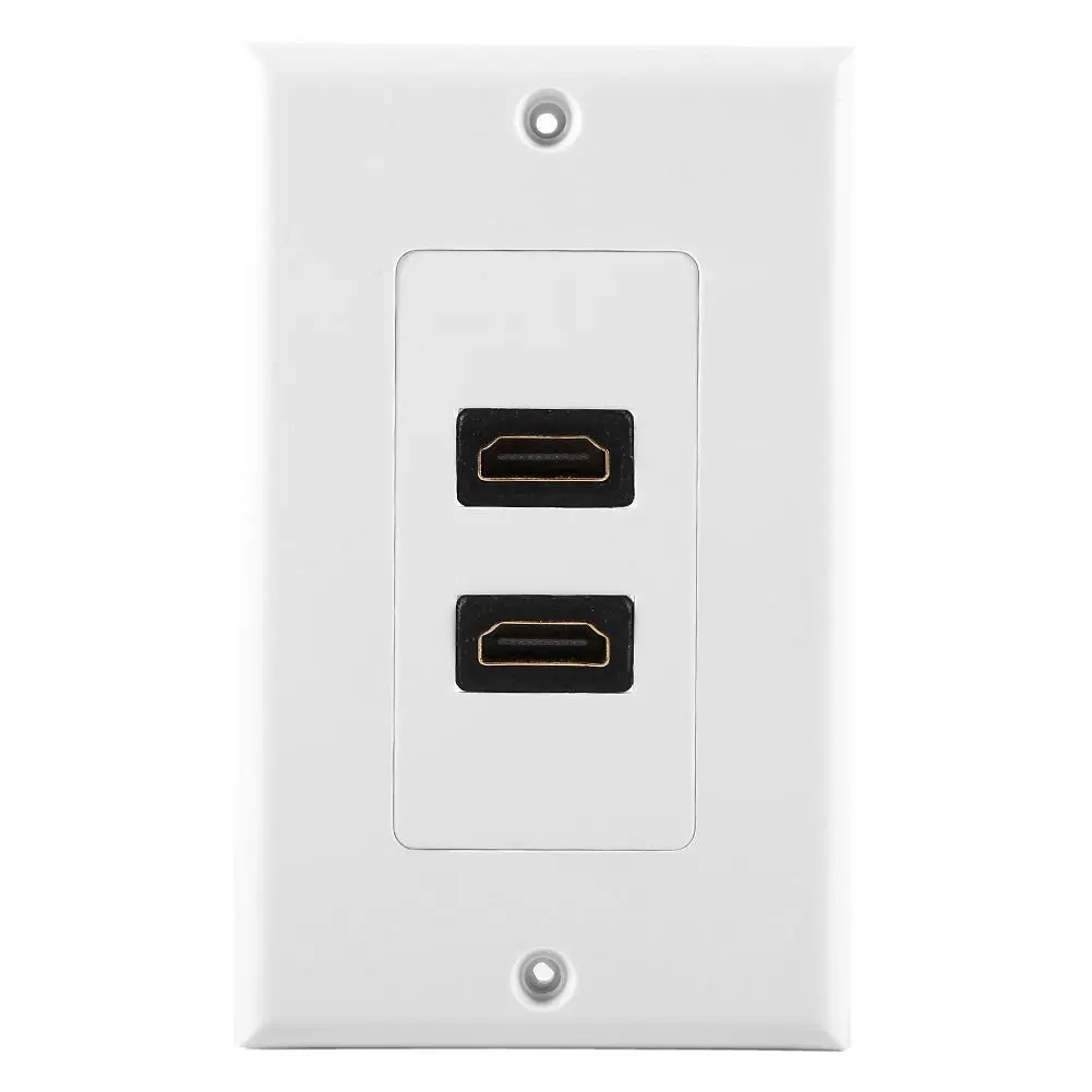 

New Style HDMI 2-Ports Wall Face Plate Panel Outlet 1080p Cover Coupler Socket HOT Electrical Socket Wall Plate White