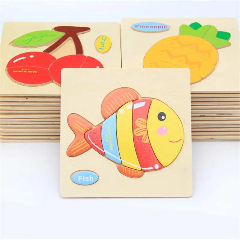 28pcs/lot Wooden Jigsaw Puzzle kids puzzles Intelligence Educational Toys multiple styles