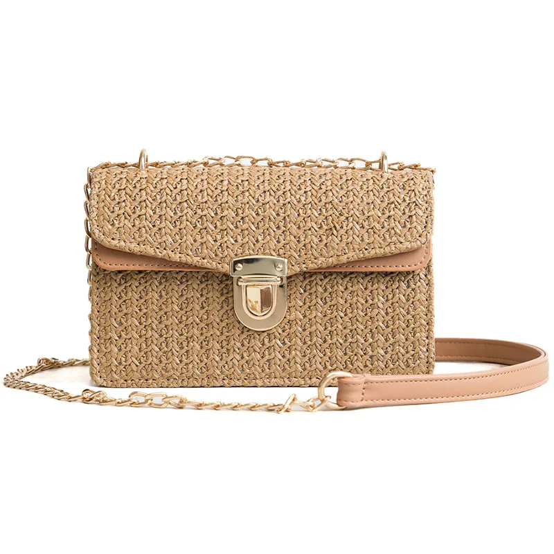 

Summer shoulder bags for women 2019 luxury bags women bags designer famous brand ladies rattan beach Wicker straw bag with a fla