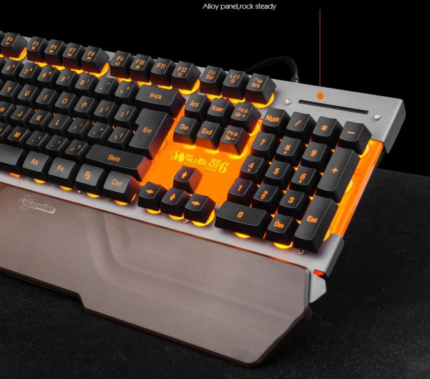 Mechancial Feeling игровая клавиатура с подставкой на запястье 104 клавиши со светодиодной