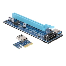 Date 4Pin PCI-E 1X à 16X USB3.0 Extender Carte Graphique adaptateur SATA 15Pin-4Pin Câble D’alimentation Avec Support Boucle Pour BTC l’exploitation minière