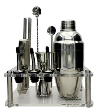 Greenhill Premium Bar Werkzeugsatz/12 Stücke Barware Cocktail Shaker Kit (18/8), Jigger, löffel, gießen, stroh, eiszange & Stand