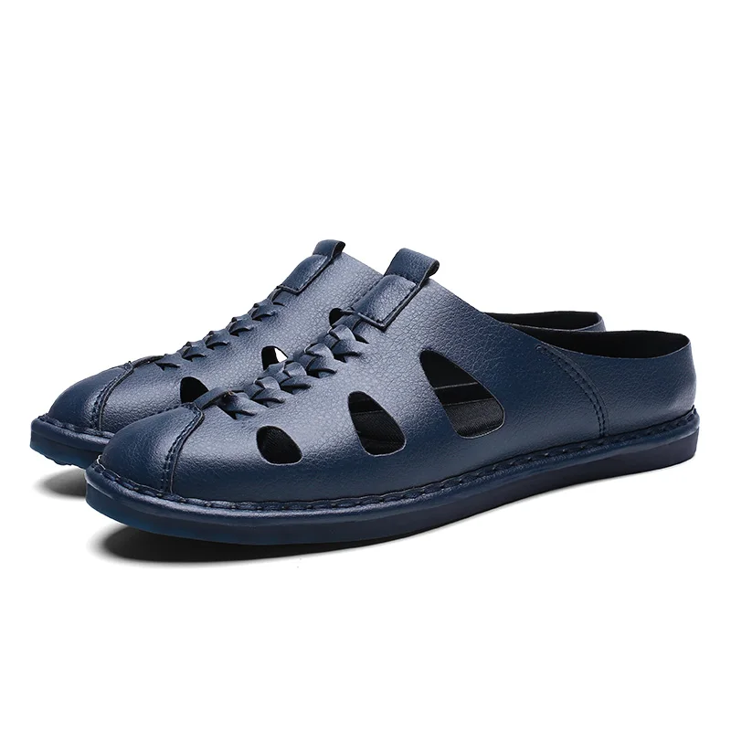 Новинка года; мужские сандалии из натуральной кожи; Мужская обувь; Sandalias Hombre Sandles Sandalet; летние сандалии; большие размеры 38-46 47