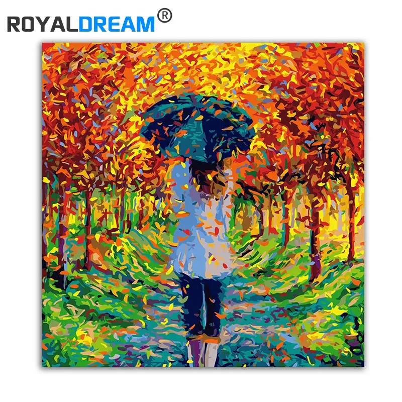 

ROYALDREAM Strolling Spring DIY Painting By Numbers Acrylic Paint By Numbers HandPainted Oil Painting On Canvas For Home Decor