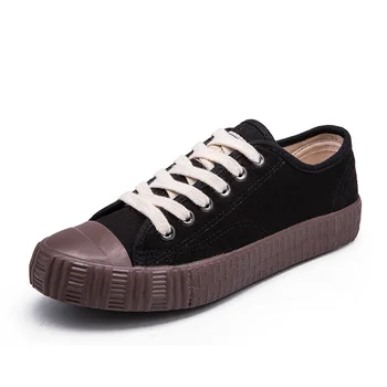 

OLOME 2019 New Sell Well Men's Canvas Shoes Korean Version Fashion Classic Black Gray Student Breathable