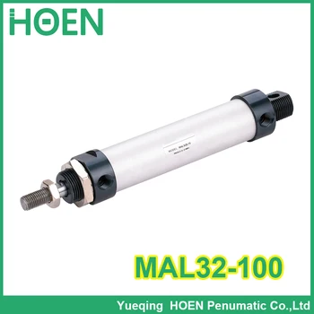 

MAL32-100 High quality double acting pneumatic small cylinders aluminum alloy 32mm bore 100mm stroke mini air cylinder