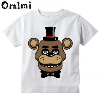

Kids Five Nights At Freddy's Cartoon Character Design T Shirt Boys/Girls Casual Cool Tops Children's Summer White Cute T-Shirt