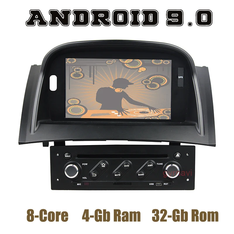 Автомагнитола для Renault Megane 2 II 2003 2009 Android 9 0 GPS DVD плеер с PX5 4 + 32 ГБ USB Wi Fi 4G мультимедиа