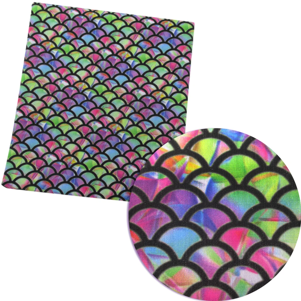 

New 50*145cm Fish Scale Polyester Cotton Fabric Printed Cloth Sewing Quilting Fabrics for Patchwork Needlework DIY,c2516