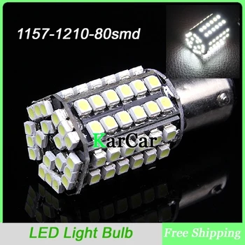 

10PCS/Lot 1157 BAY15D 80SMD 1210 LED Brake Lights P21/5W Backup Lamp, Wholesale 2357 Car Fog Bulbs 2057 Tail Lights