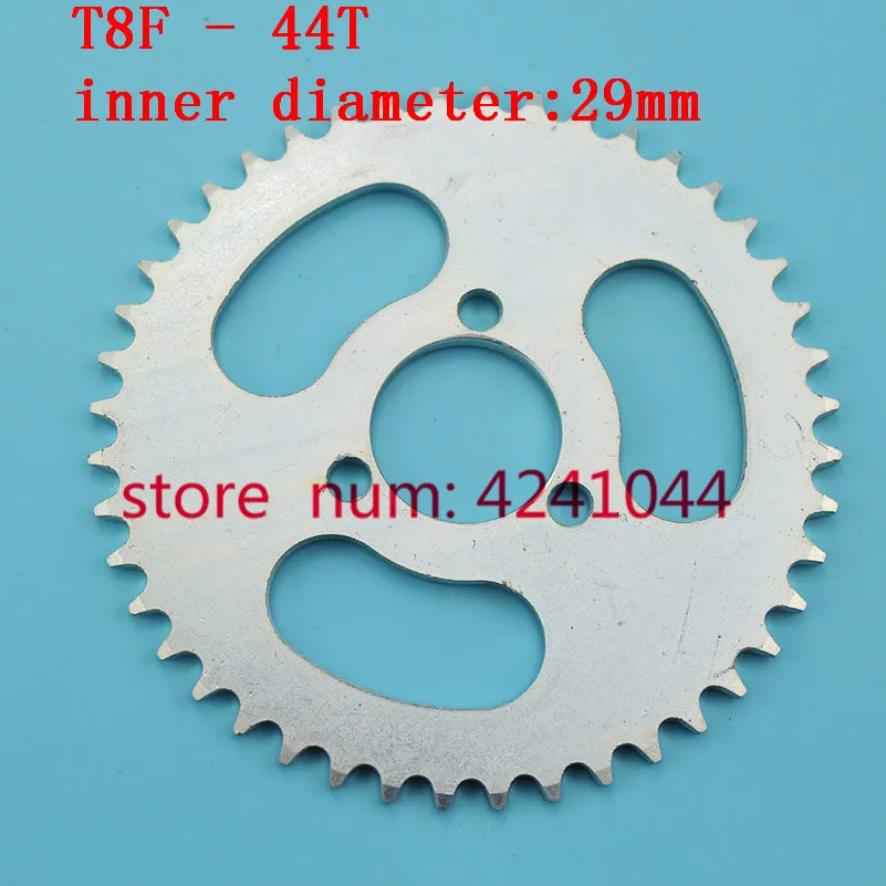 

Free shipping T8F Rear chain Sprocket Silver T8F 44T tooth 29mm For 43cc 49cc Minimoto Gas Petrol Goped Scooters