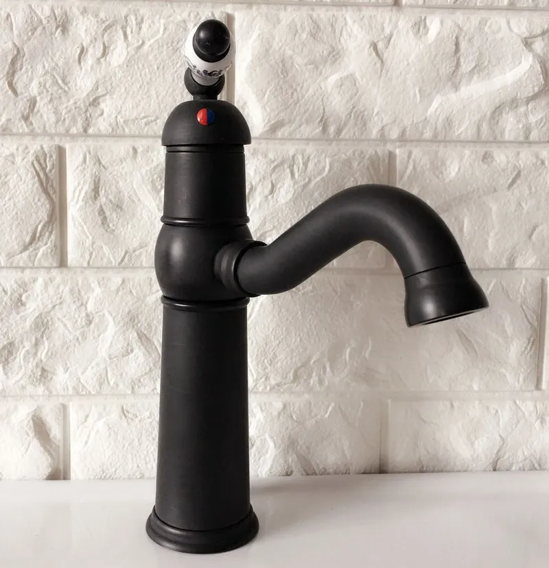 Swivel Spout Water Tap Oil Rubbed Black Bronze Single Handle Single Hole Kitchen Sink & Bathroom Faucet Basin Mixer Tap anf364
