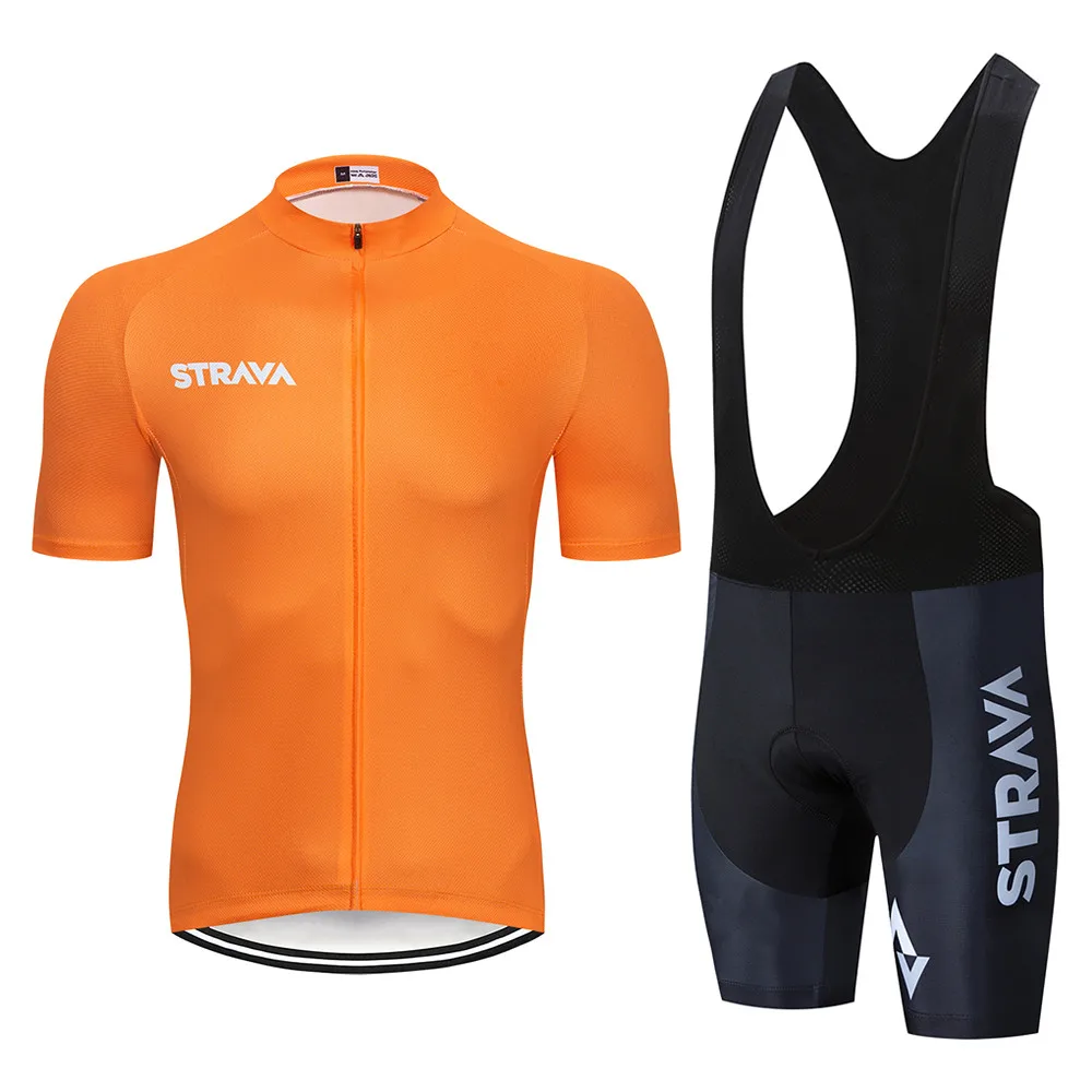 

2018 STRAVA Men Cycling jersey Short Sleeve Sets Breathable MTB Bicycle Cycling Clothing Cycle Sportswear Ropa Ciclismo