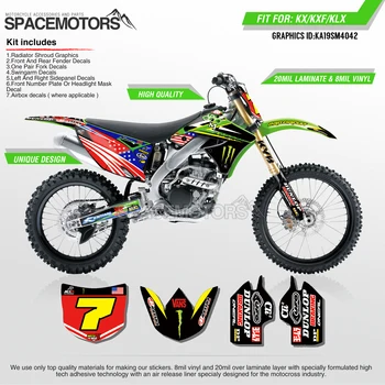 

MotoSpace Customized Team Graphics Backgrounds Decals 3M Custom Stickers For KAWASAKI KX250F/450F 06-12 06-11 KLX450R 08-13 042