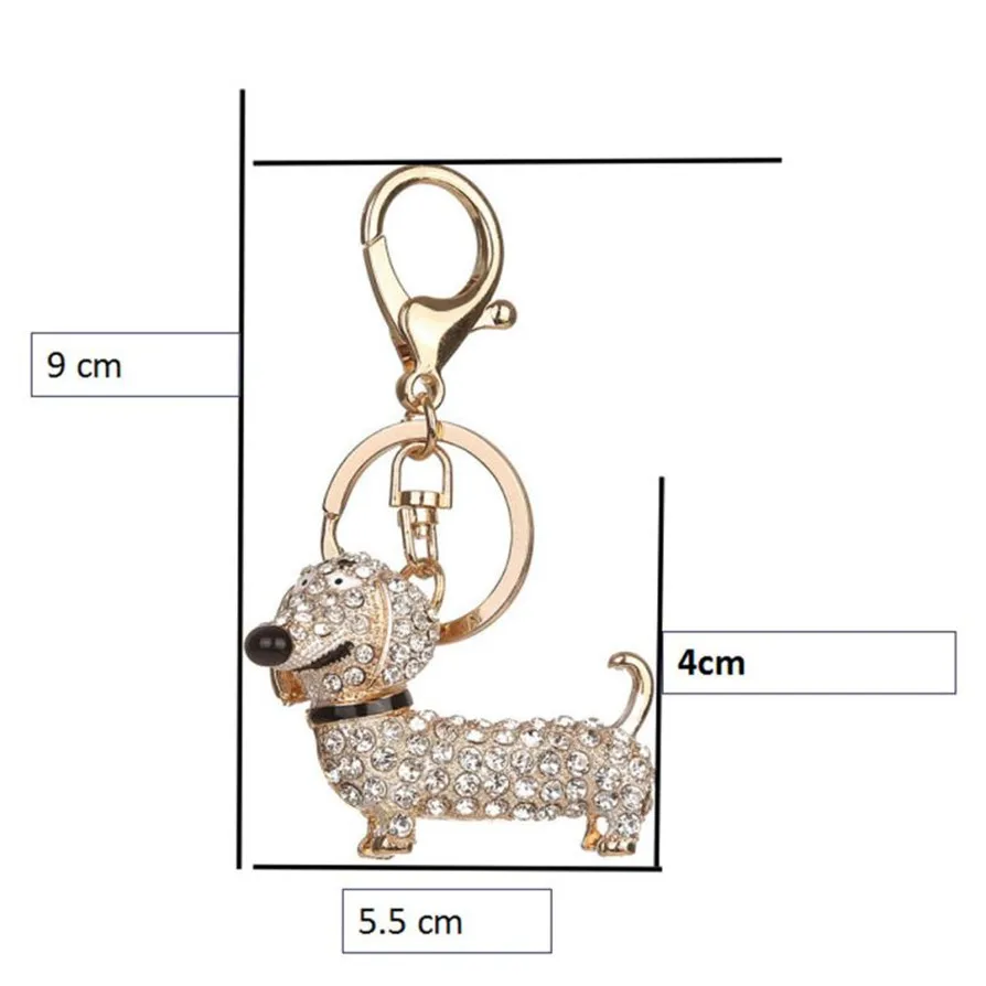 3 цвета брелки OTOKY Горячая новинка Кристальный собачий брелок для ключей в виде таксы кошелек Подвеска автомобильный брелок отличный дропшиппинг JU17