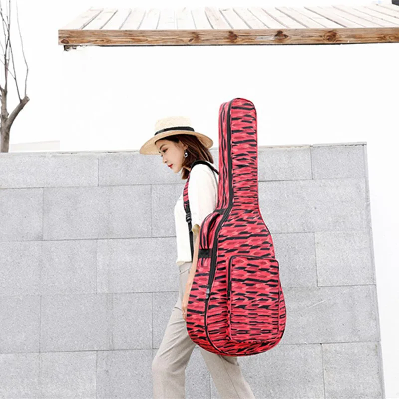 40 / 41 Inch Folk Acoustic Guitar Case Gig Bag Double Straps Canvas Pad Cotton Thickening Soft Cover Waterproof Backpack 40 / 41 Inch Folk Acoustic Guitar Case Gig Bag Double Straps Canvas Pad Cotton Thickening Soft Cover Waterproof Backpack