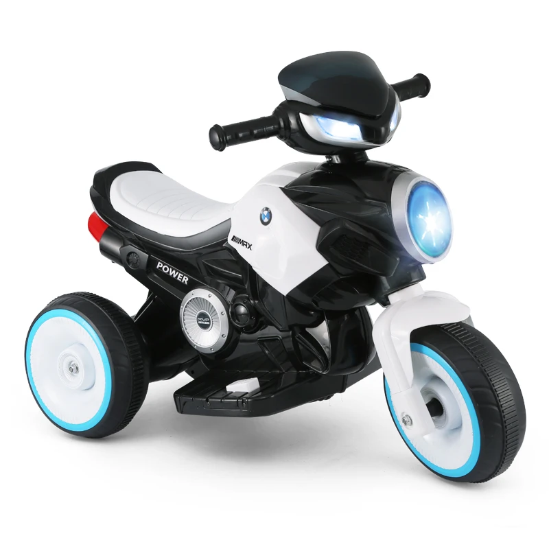 Детский Электрический мотоцикл для езды на автомобилях, игрушечный автомобиль, может сидеть на аккумуляторе, мотоцикл, велосипед для детей, подарок - Цвет: Белый