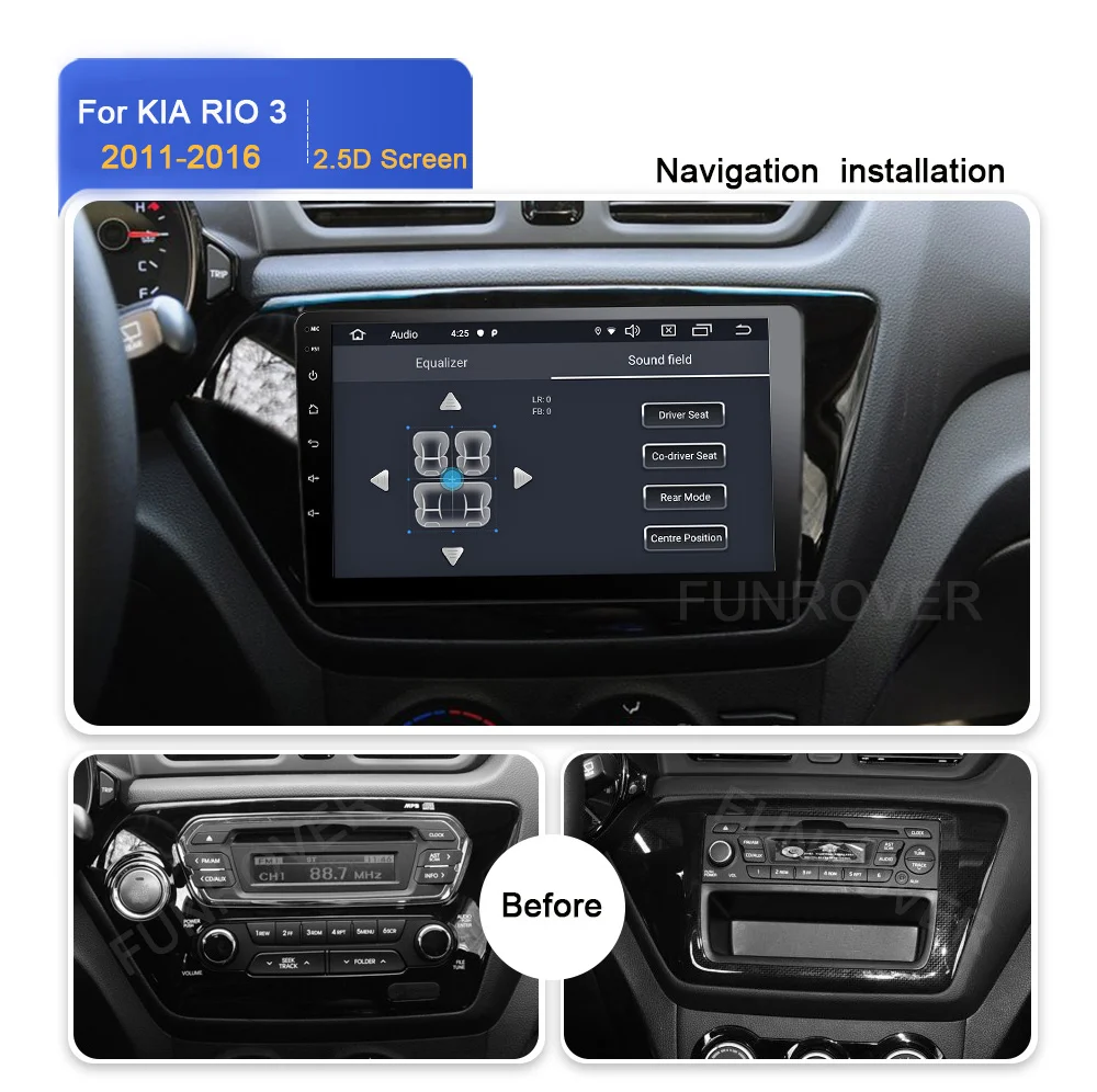 Excellent FUNROVER android 9.0 2.5D+IPS car dvd player For KIA RIO 3 K2 2011-2016 radio gps navigation system stereo multimedia CDMA DSP 0 Excellent FUNROVER android 9.0 2.5D+IPS car dvd player For KIA RIO 3 K2 2011-2016 radio gps navigation system stereo multimedia CDMA DSP 0