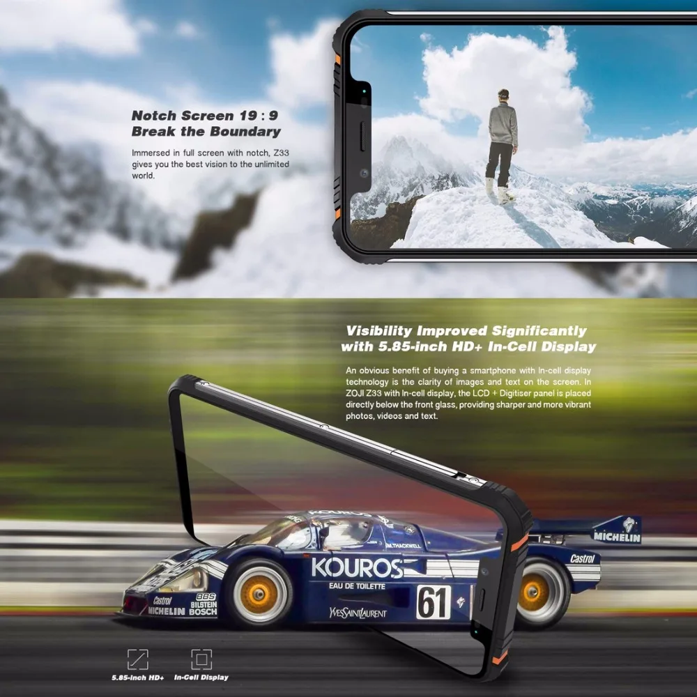 HOMTOM ZOJI Z33 4600mAh 3GB 32GB Android 8.1 Face ID IP68 Waterproof Rugged Mobile Phone 5.85 inch Notch HD+ OTG 4G Smartphone HOMTOM ZOJI Z33 4600mAh 3GB 32GB Android 8.1 Face ID IP68 Waterproof Rugged Mobile Phone 5.85 inch Notch HD+ OTG 4G Smartphone
