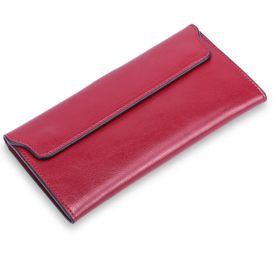 

New leather long ladies leather wallet Large capacity solid color wallet Women's clutch bag Multi-card coin purse