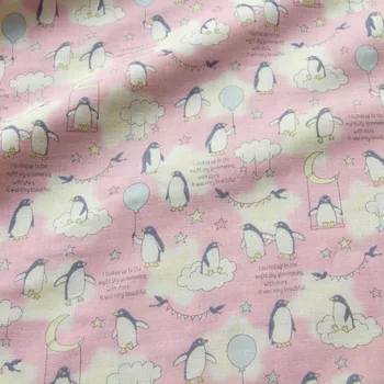 

Half-Meter Japanese fabric double gauze DIY patchwork baby cloth penguin B