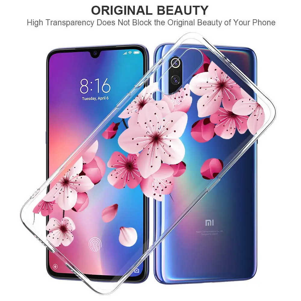 Slim Thin Patterned Clear Soft TPU Case Cover on sfor Xiaomi Mi 8 Lite 9 se Max 3 Mix 2S A1 A2 F1 Mix 3 6 Silicon Phone Fundas   (3)