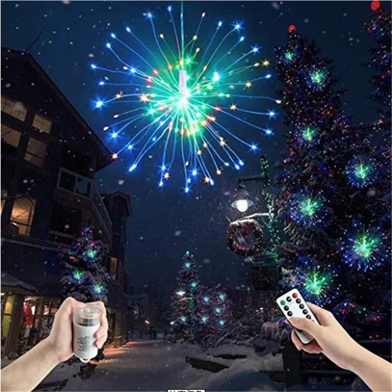 

Fairy Fireworks LED String Light Foldable Battery Powered DIY Lighting With Remote Controller For Garland Xmas Party Decoration