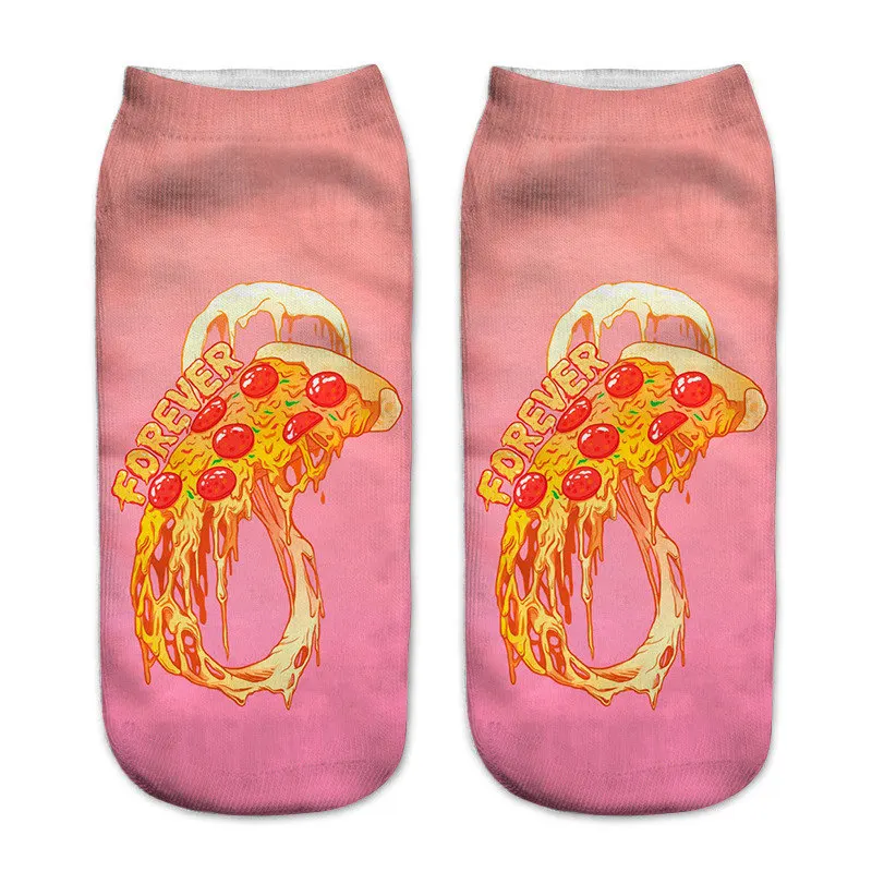 Dreamlikelin 3D пицца, гамбургер суши 1 пара Женские забавные носки Модные хлопковые Полиэстеровые гибкие носки - Цвет: 12