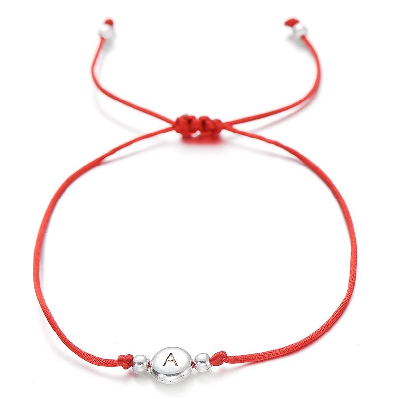 IYOE/Винтажный стиль, 26 букв, очаровательный браслет из бисера для женщин, Детская струнная веревка, красные, счастливые инициалы имя, цепочка, бакелеты, античный