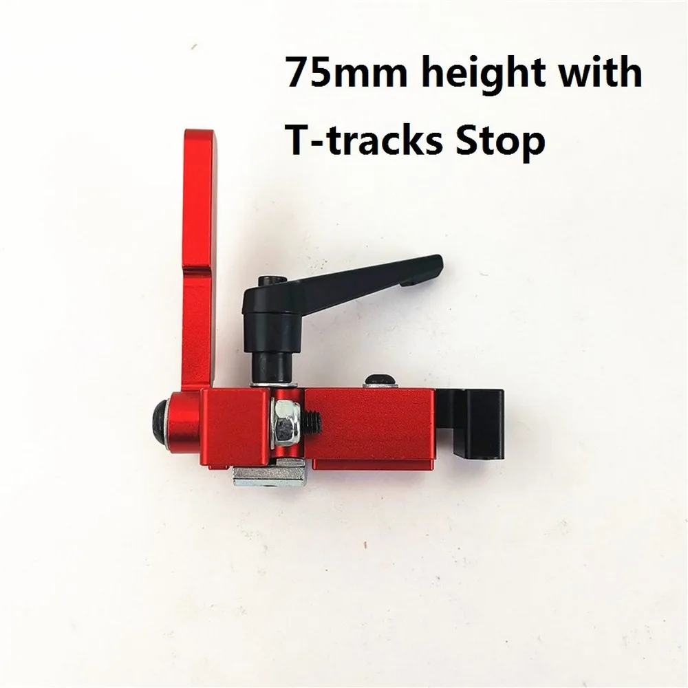 75mm Height Miter Track T-track Stop Sliding Brackets T-Slot Aluminium Profile Woodworking Tools Workbench DIY Accessories