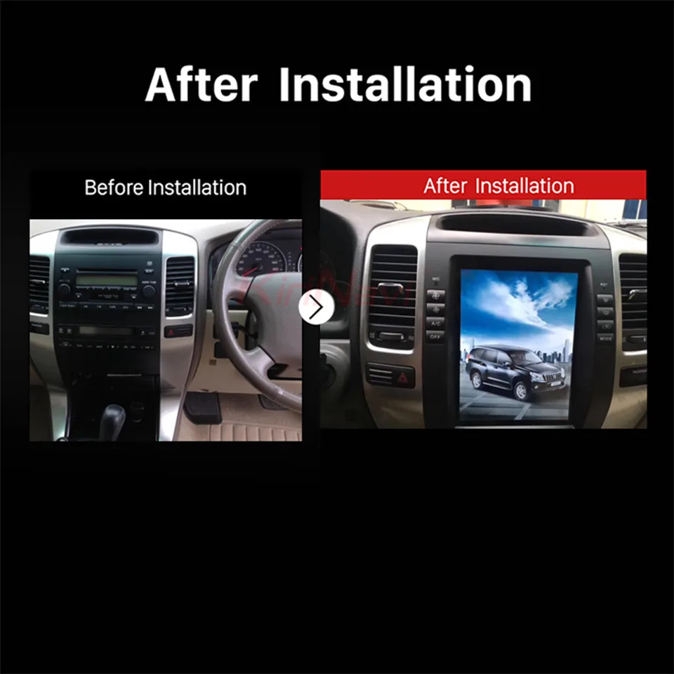 Cheap KiriNavi 10.4" 1 Din Android 8.1 Car Radio For Toyota Prado Car Gps Navigation Android Dvd Multimedia Player Auto Radio WIFI 4G 5