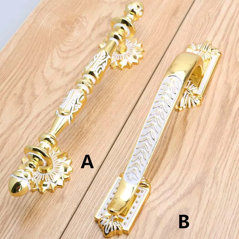 

128mm europen modern fashion deluxe furniture handles 2.5" golden drawer cabinet pulls knobs 5" white golden dresser door handle