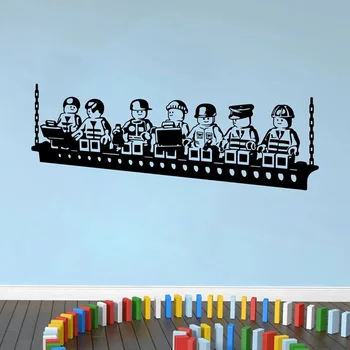 

Boys Playroom Decoraiton Cartoon Robots Lego Wall Decal Robots Vinyl Wall Murals Cartoon Lego Removable Wall Sticker AZ663