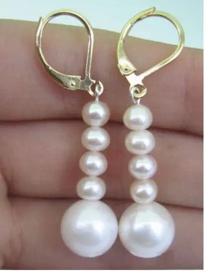 

A PAIR AAA 10-11MM SOUTH SEA WHITE PEARL EARRING 925silver GOLD DIY