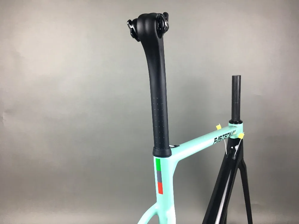 Flash Deal light blue 2018 TAIWAN FASTERWAY classic carbon road frameset UD weaves carbon bike frame:Frameset+Seatpost+Fork+Clamp+Headset 168