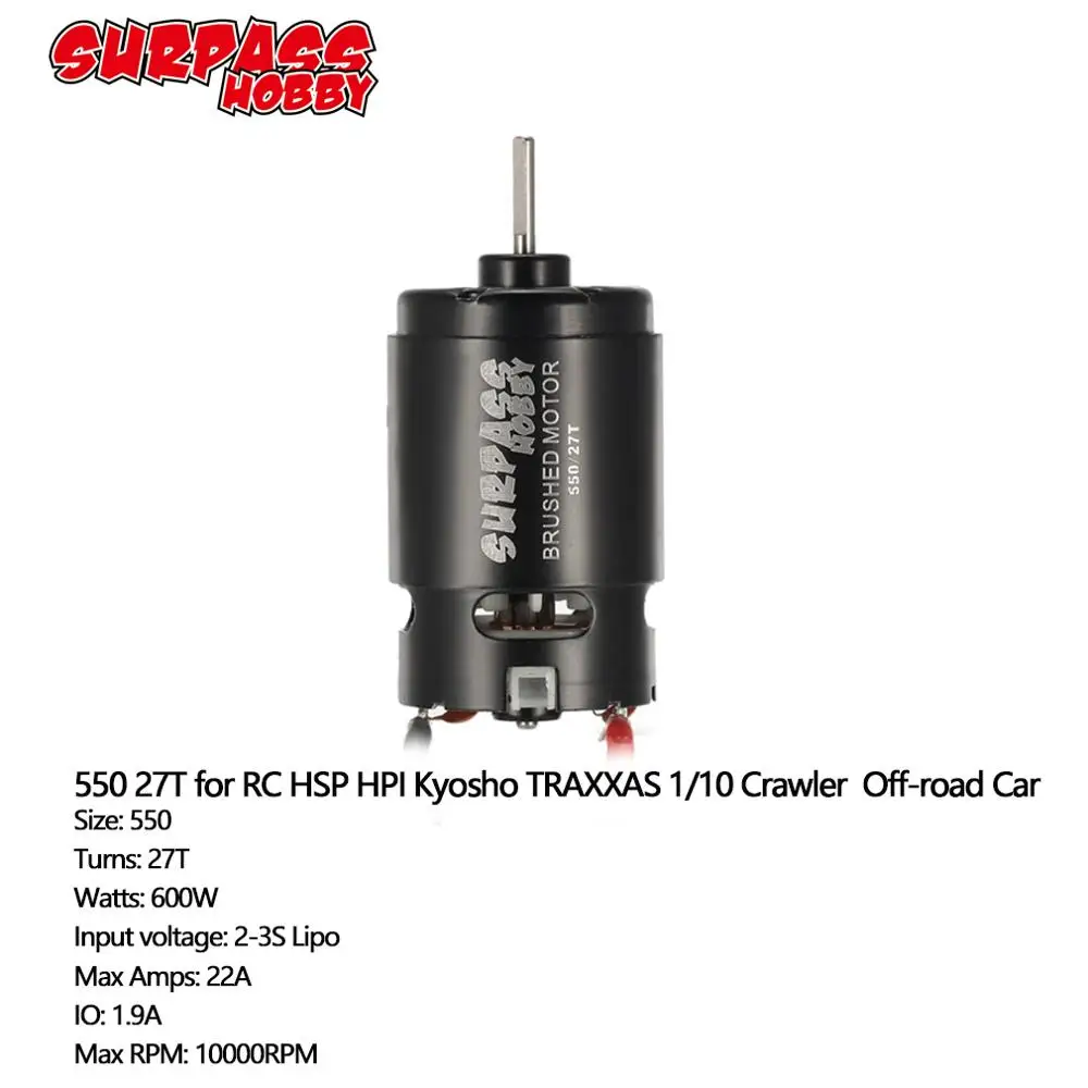 

SURPASSHOBBY 550 27T Brushed Motor Parts for 1/10 RC Car Drift Touring Off-road Crawler Redcat HSP HPI Wltoys Kyosho TRAXXAS