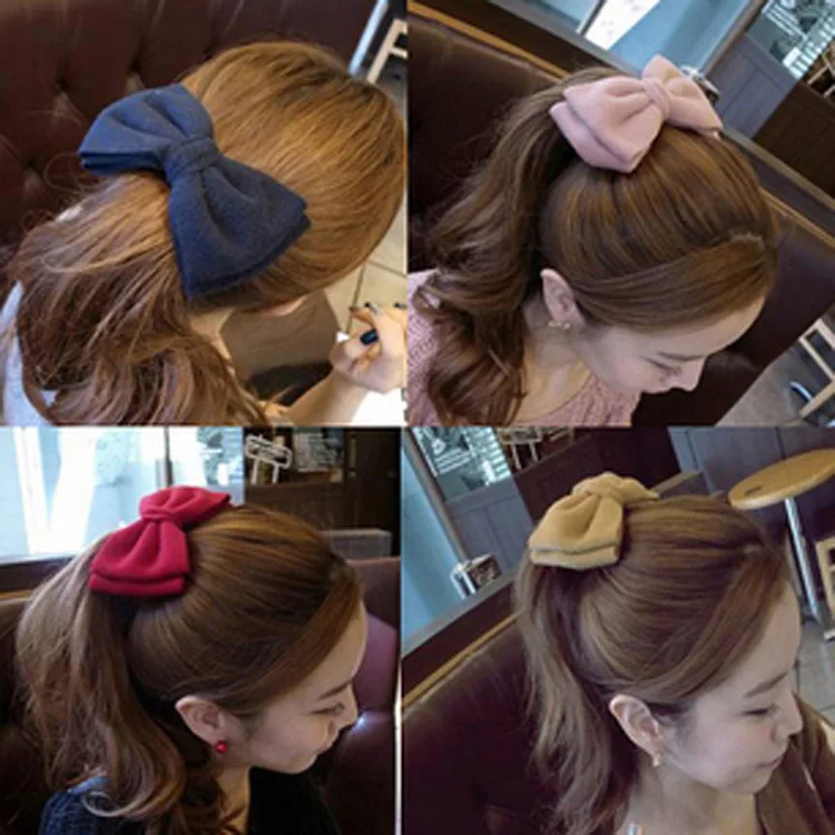Осенняя и зимняя Корейская Весенняя заколка с большим бантом бархатная заколка для волос