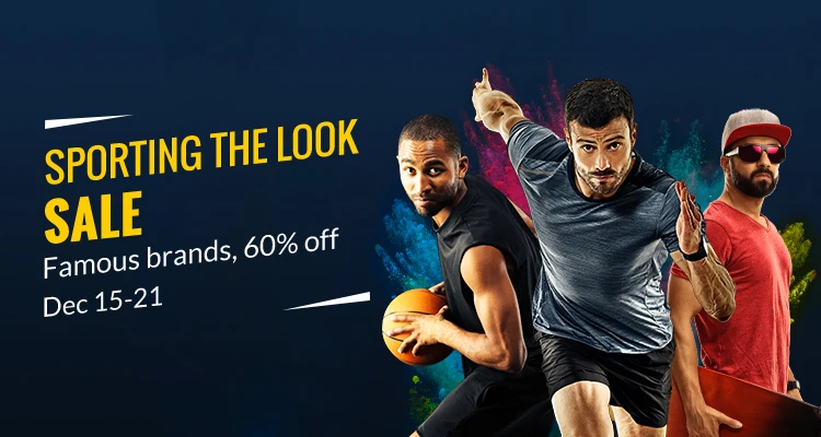 Sporting the Look Sale: Up to 60% off world famous brands (Adidas, Nike, Converse, Vans, Shimano). On sale Dec 15-21. New users get a US $4 coupon.