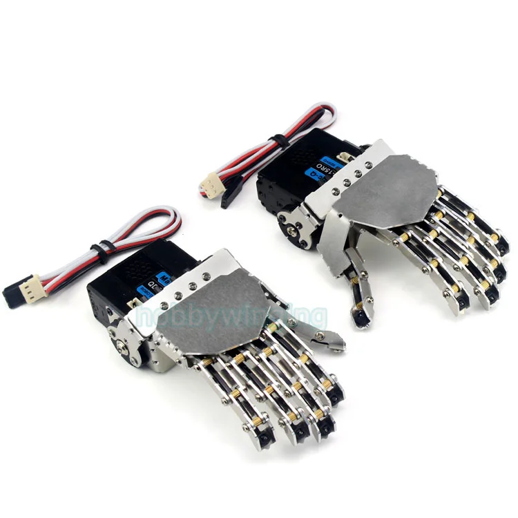 

Robot mechanical hand Five Fingers Mini bionic Humanoid Manipulator Left / Right Hand lengthened fingers with Servos