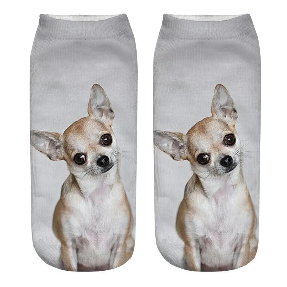 Носки унисекс популярные забавные короткие хлопковые носки с 3D принтом собаки рождественские носки для мужчин и женщин Meias Femme носки с низким вырезом на щиколотке Z0307 - Цвет: G