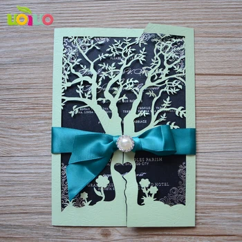 

Luxury paper laser cut tree wedding cards invitation 2017 MOST POPULAR decorations